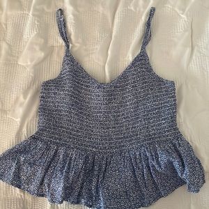 blue & white floral tank from TILLYS